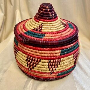 Handmade Coiled Sweetgrass Basket